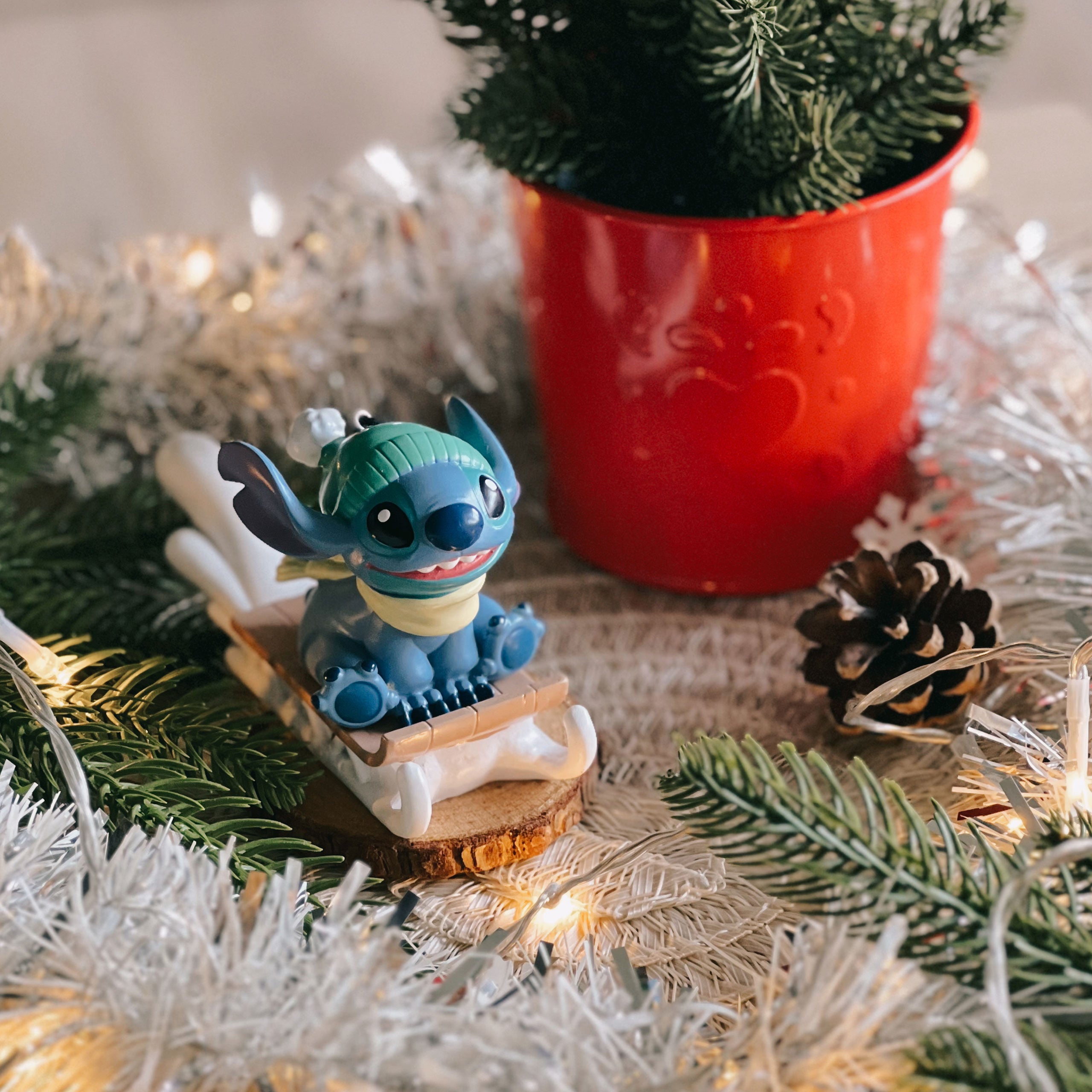 Product image Stitch with Sleigh Christmas Tree Ornament - Lilo & Stitch