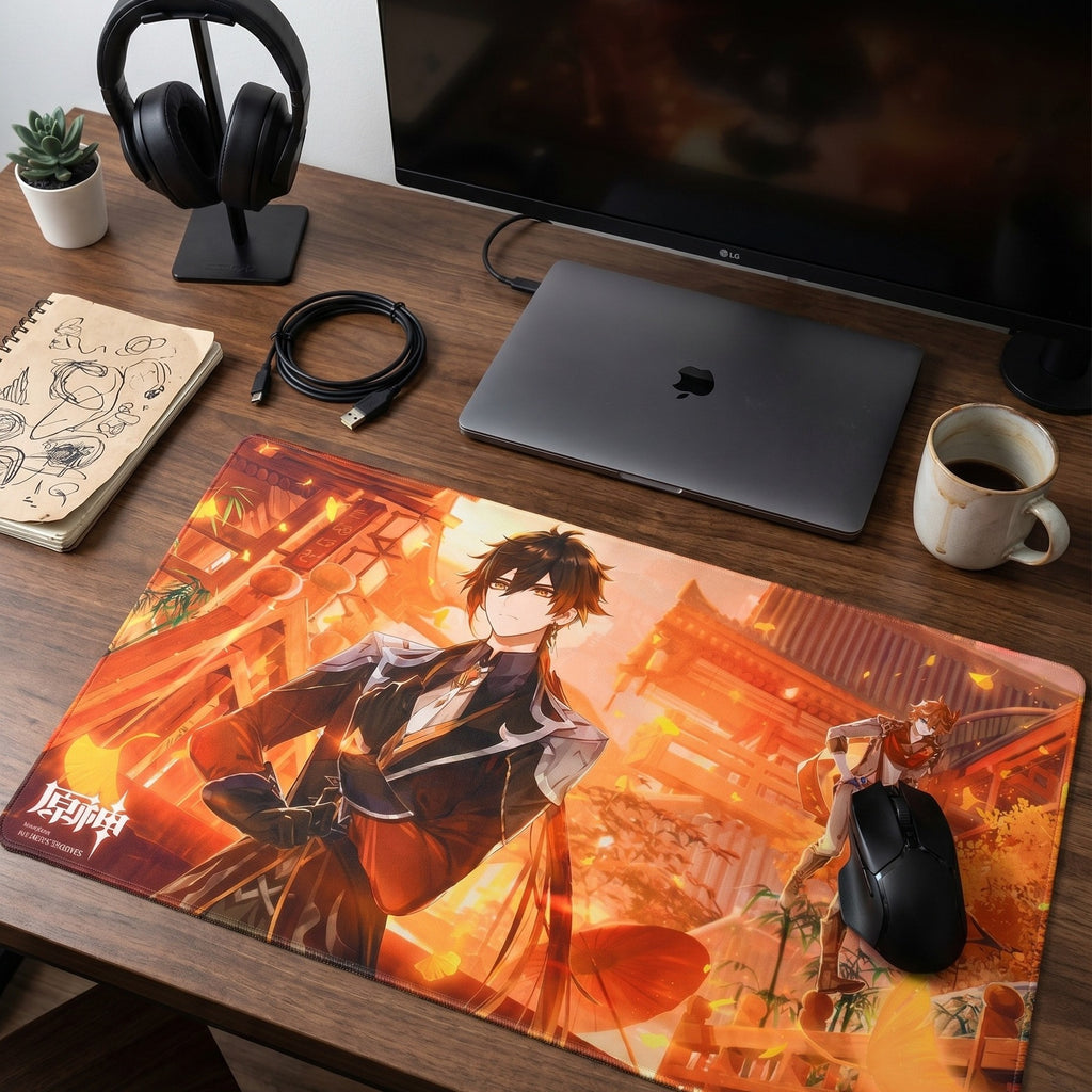 Product image Genshin Impact - Devil Mission The Approaching Star - Zhongli and Tartaglia Mousepad