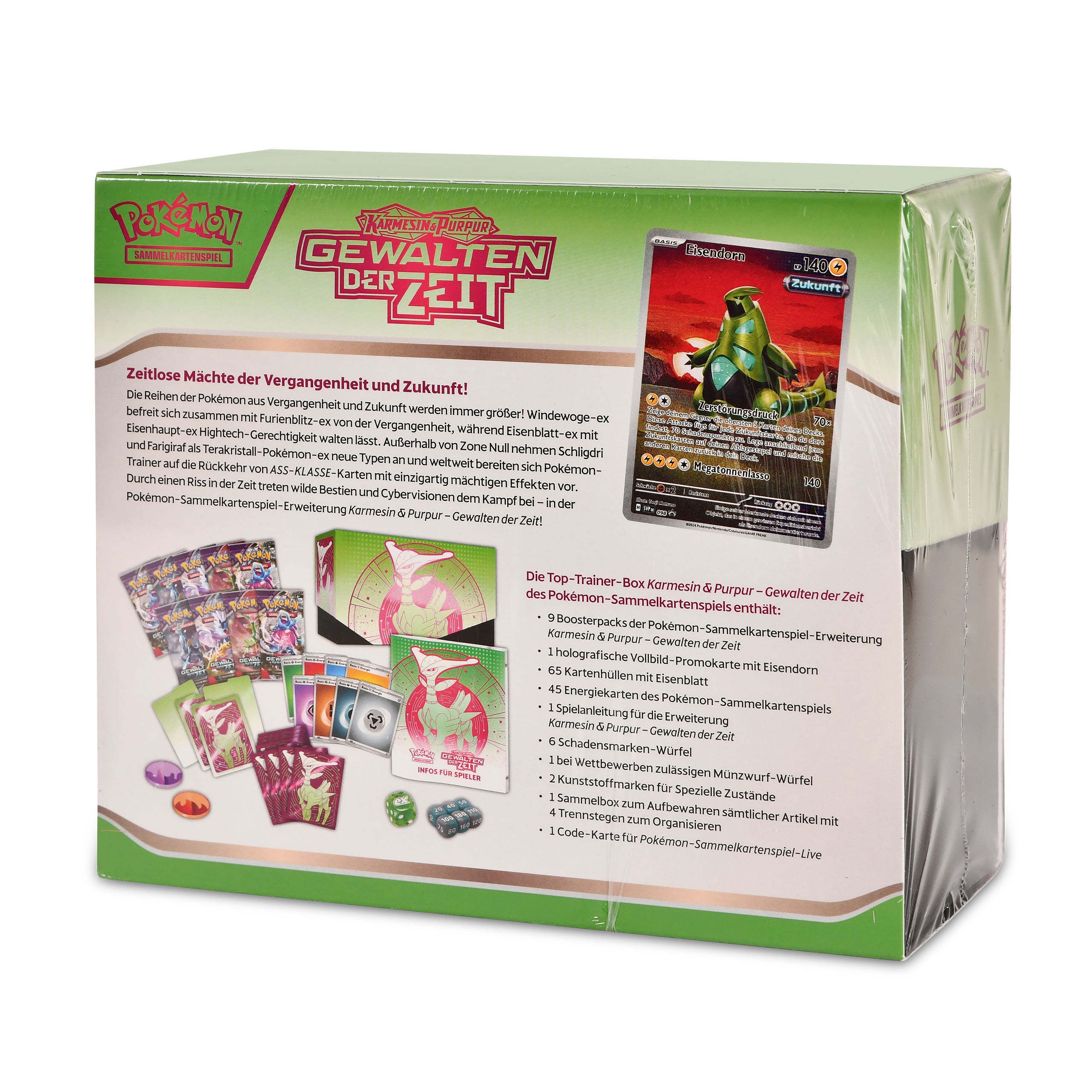 Product image Pokemon - Crimson & Purple Forces of Time Iron Leaf Top Trainer Box