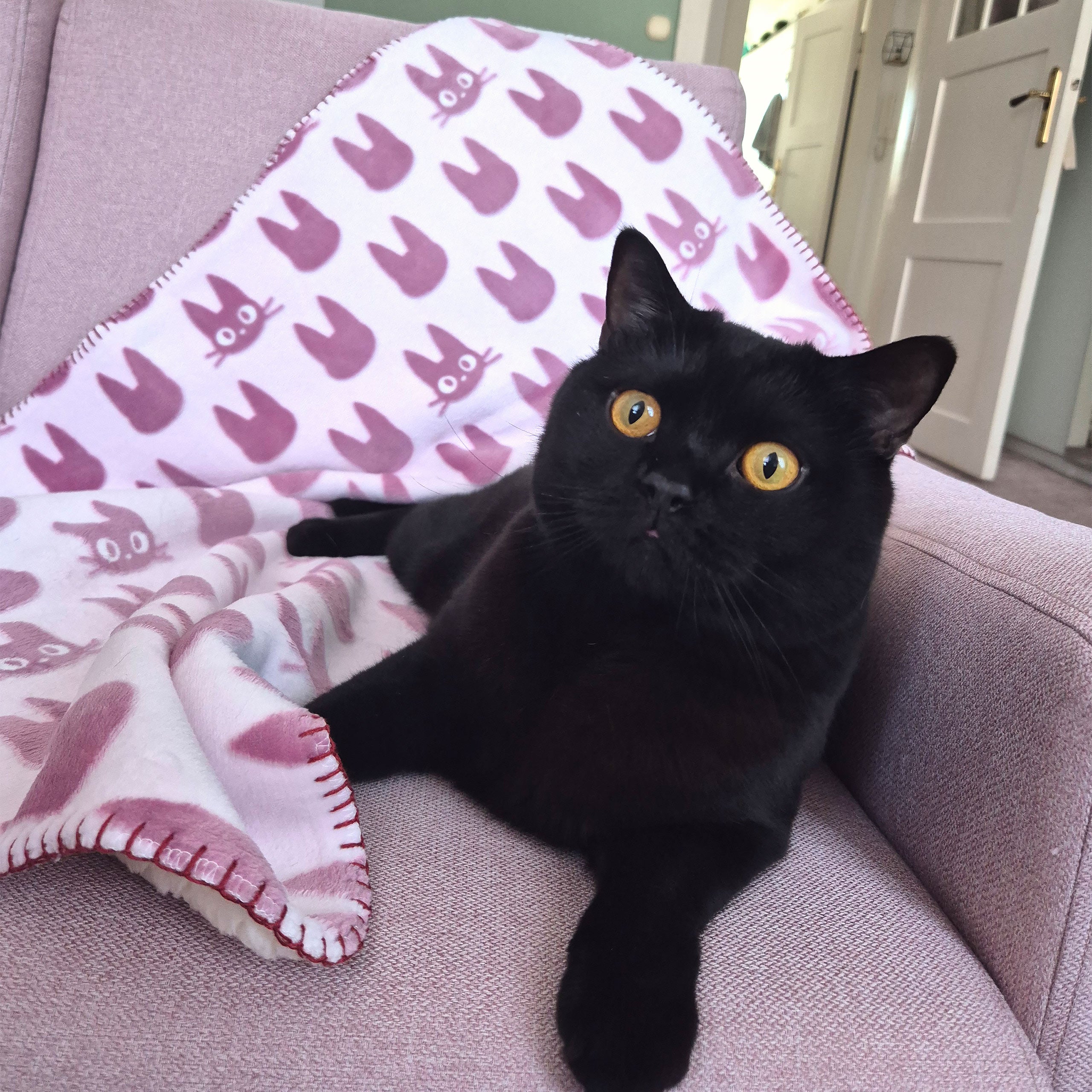 Product image Kiki’s Delivery Service - Jiji Silhouette Fleece Blanket with Teddy Fleece