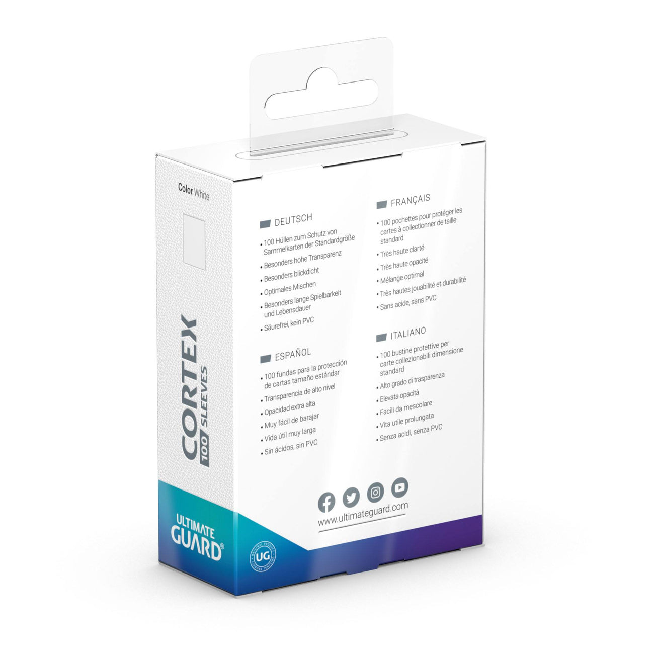 Product image Cortex Card Sleeves White 100 Pack Ultimate Guard for TCG Standard Size