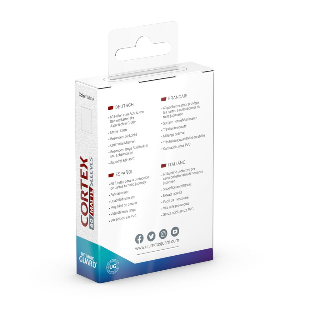 Product image Cortex Card Sleeves Matte White 60-Pack – Ultimate Guard, Japanese Size