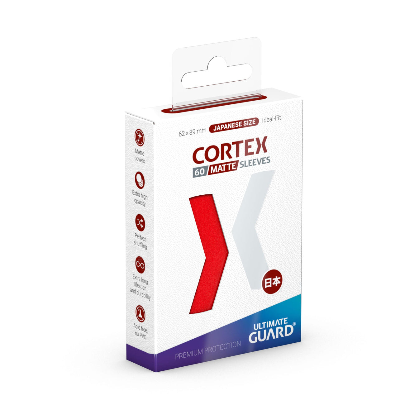Product image Cortex Card Sleeves Matte Red 60-Pack Ultimate Guard for TCG Japanese Size