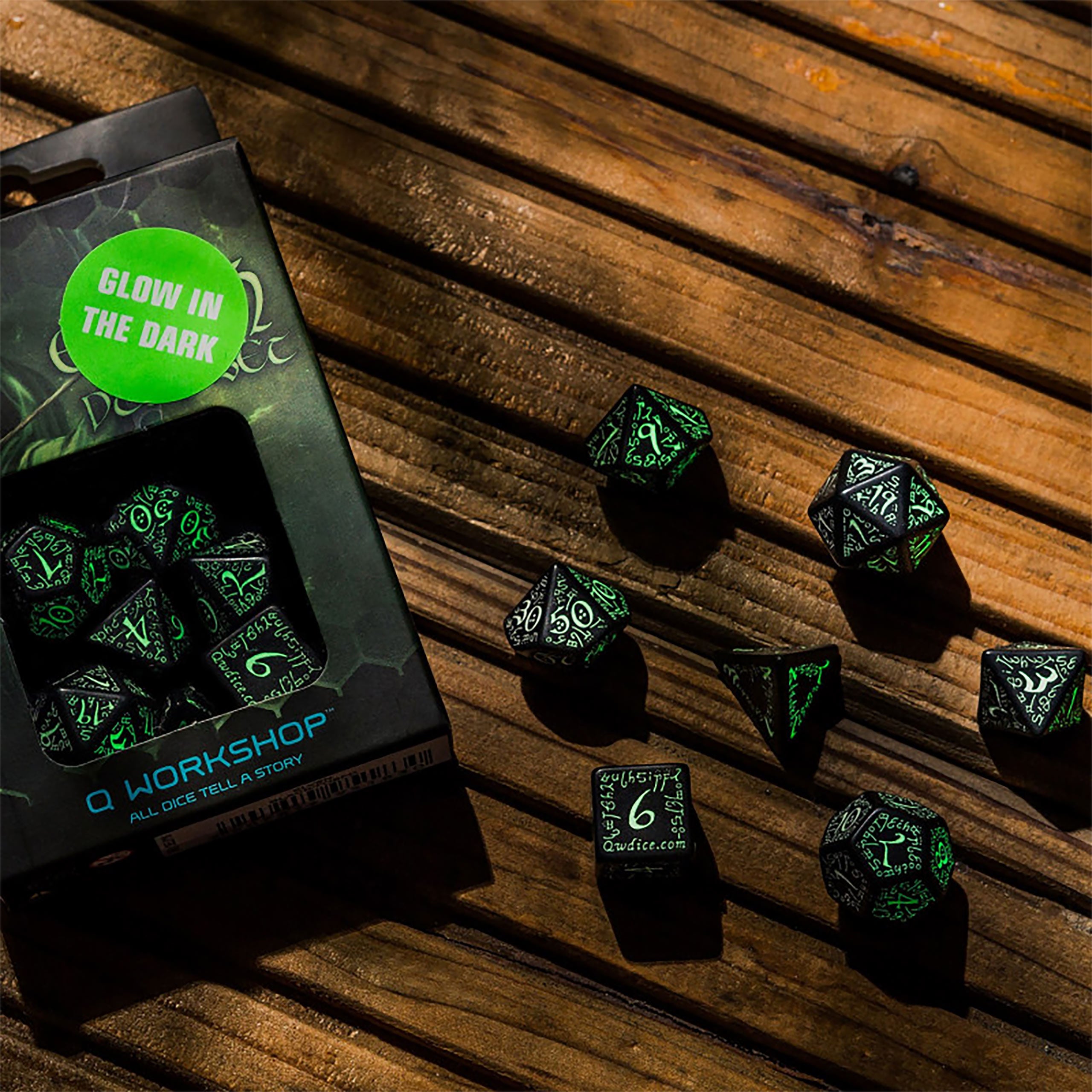 Product image Elvish RPG Dice Set 7pcs Glow in The Dark Edition