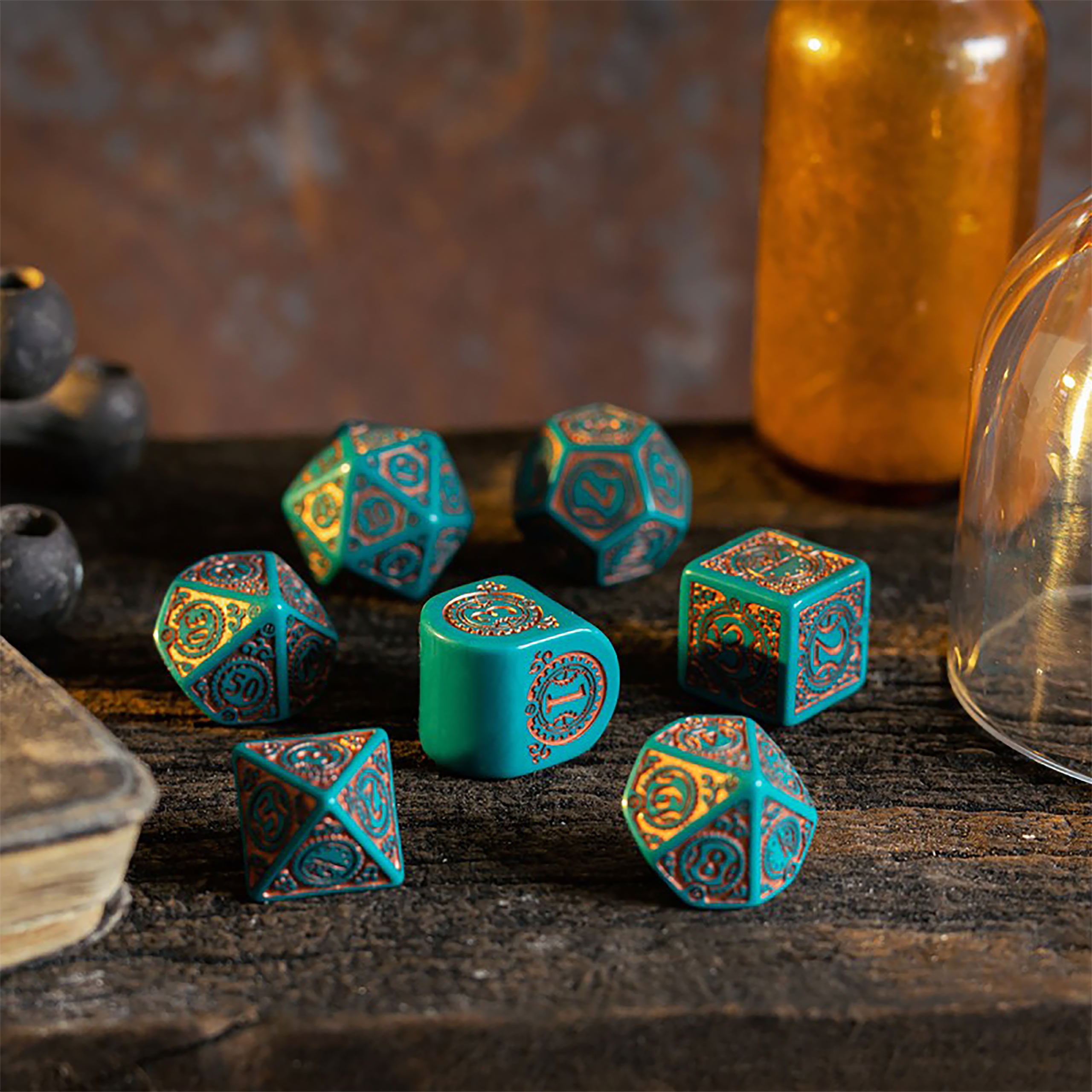 Product image Steampunk Clockwork Nautical Apparatus Modern RPG Dice Set 7pcs