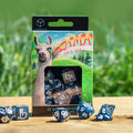 Product image Shimmering Llama Dice Set 7pcs blue-white