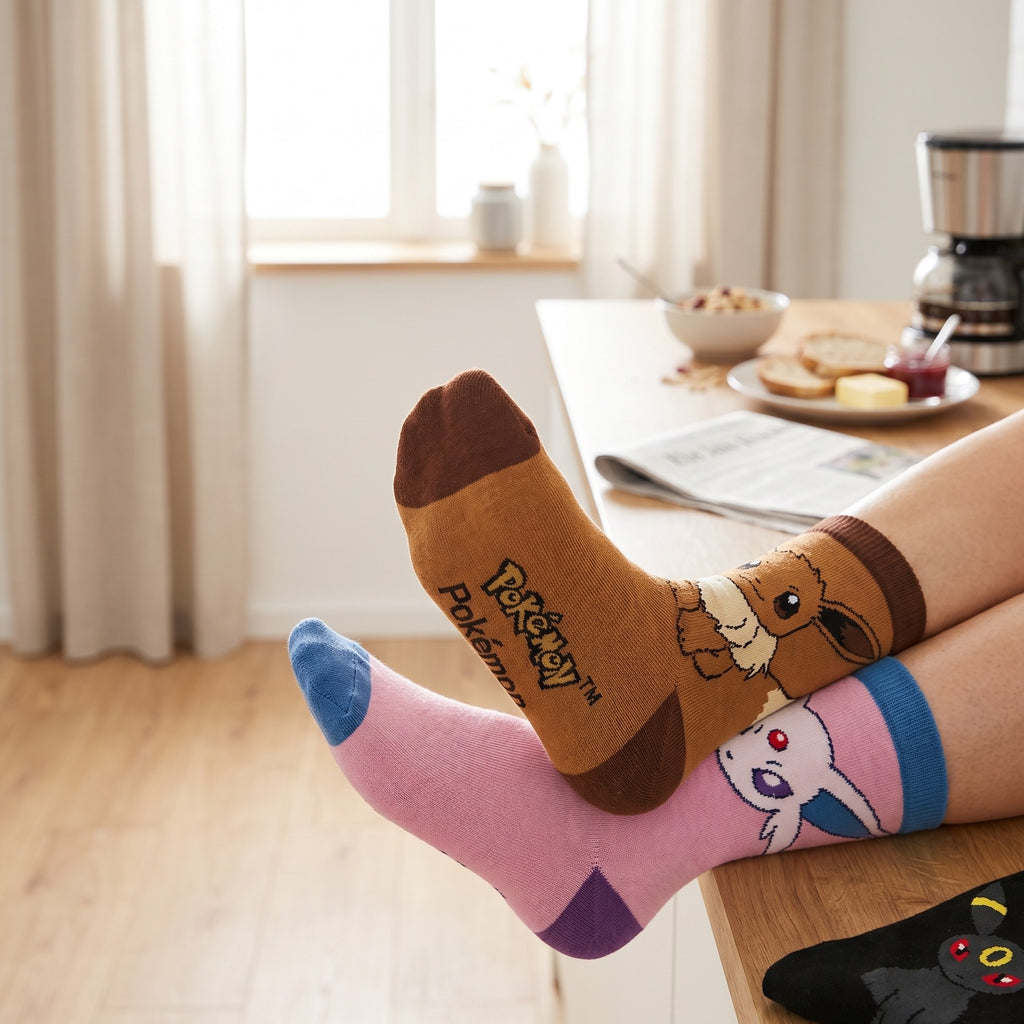 Product image Pokemon - Eevee Evolution Socks 3-Pack Brown-Black-Pink