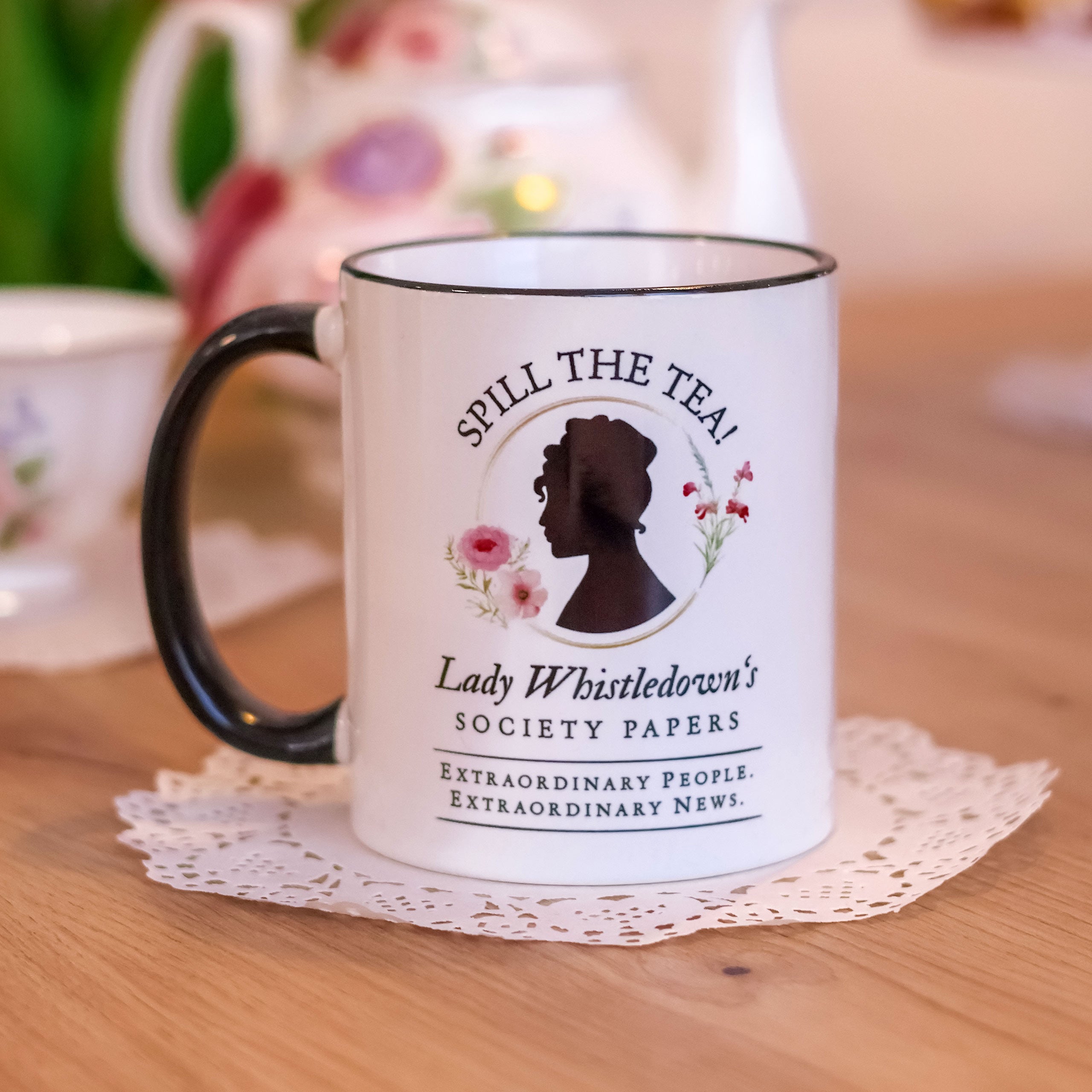 Product image Spill the Tea! Society Papers Mug for Bridgerton Fans