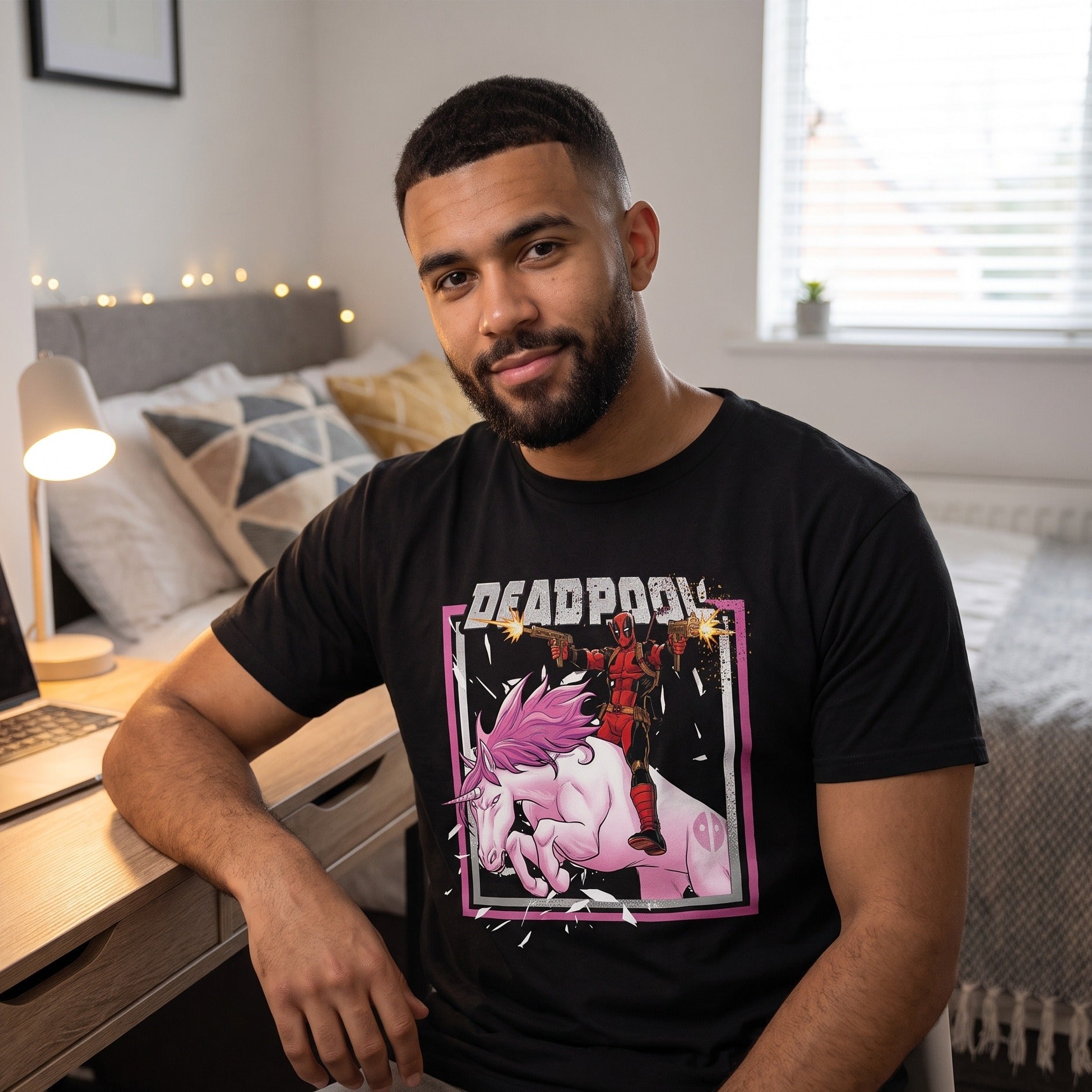 Product image Deadpool - Pink Unicorn Ride T-Shirt Black
