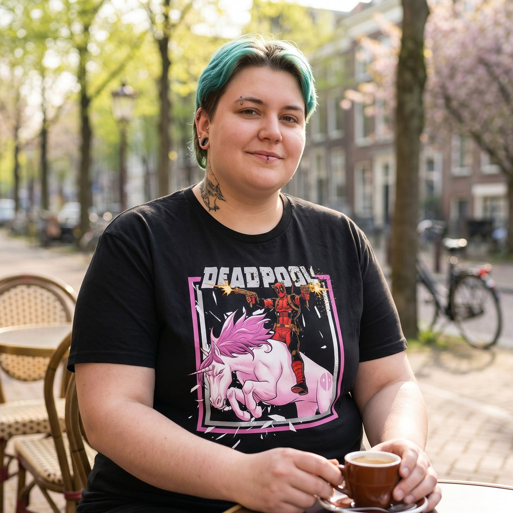 Product image Deadpool - Pink Unicorn Ride T-Shirt Black