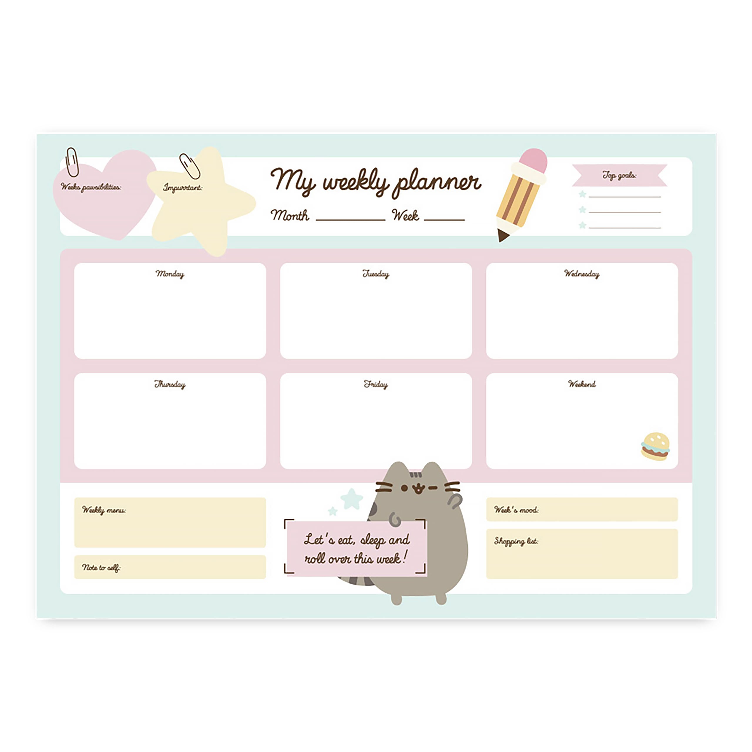 Product image Pusheen - Eat and Sleep Weekly Planner