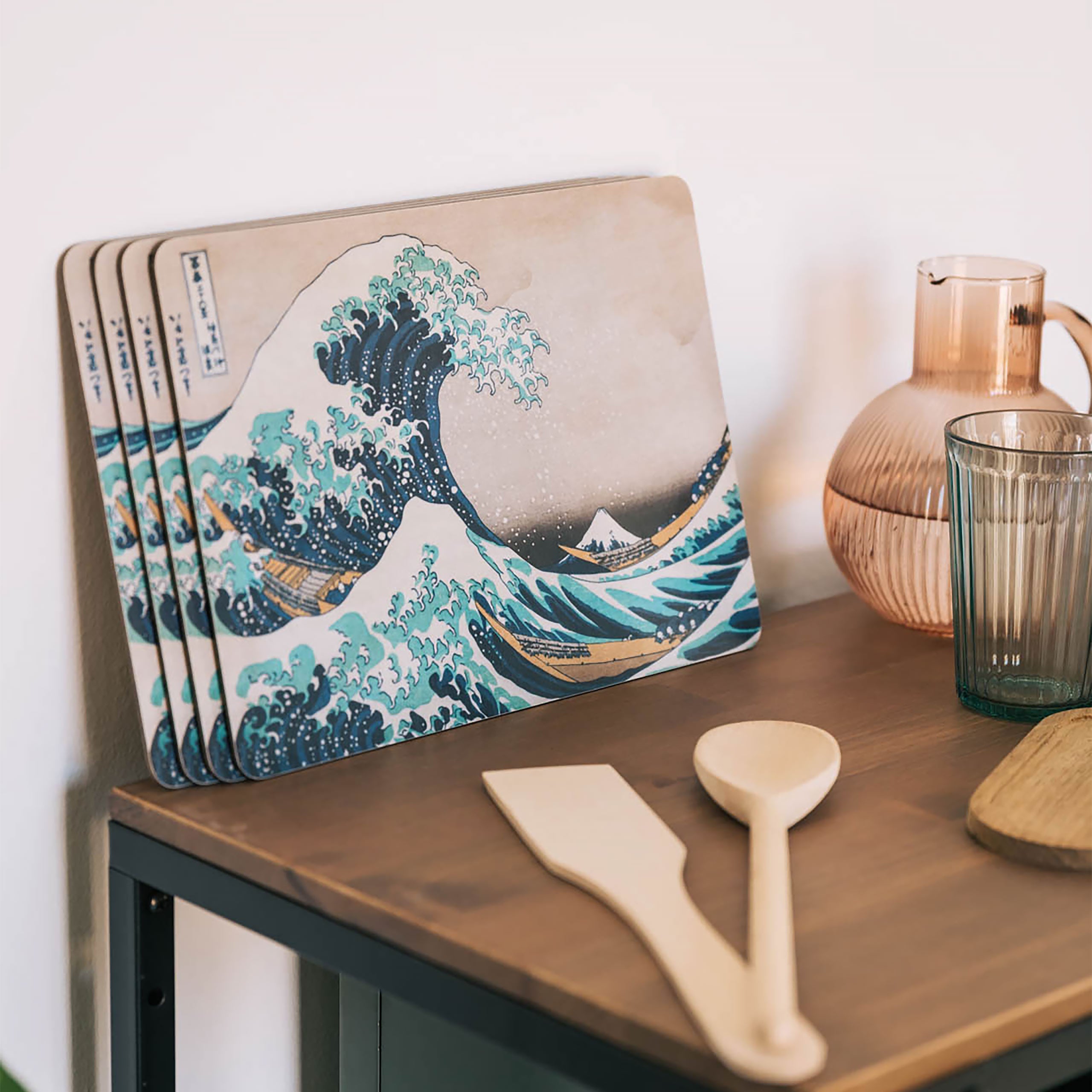 Product image The Great Wave off Kanagawa - Katsushika Hokusai Breakfast Board 4-piece Set