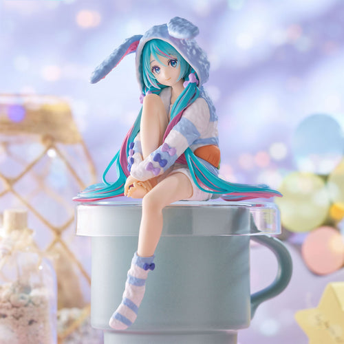 Product image Hatsune Miku - Miku Rabbit Ear Hood Pajama Blue Noodle Stopper Figure