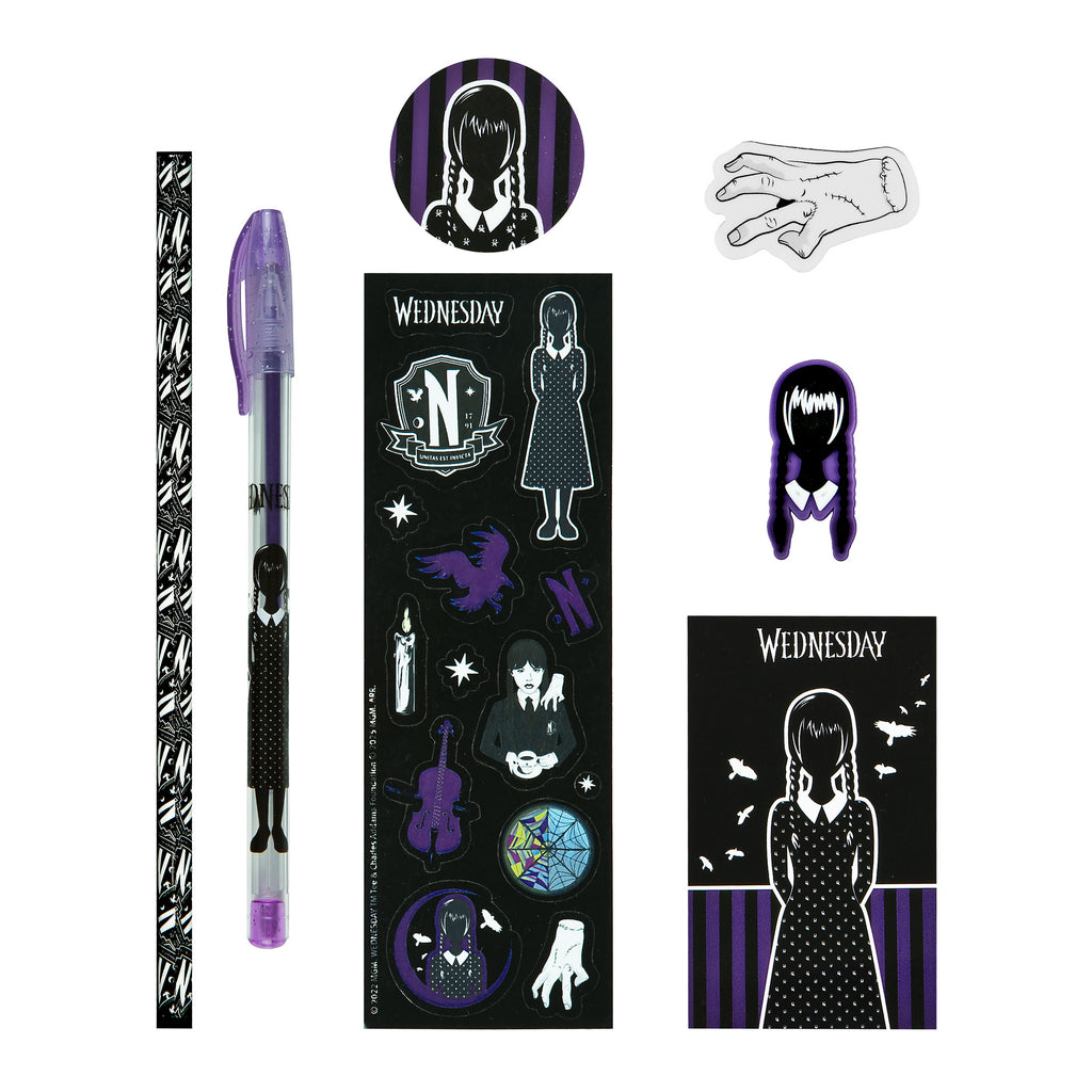Product image Wednesday Addams 8-piece stationery set