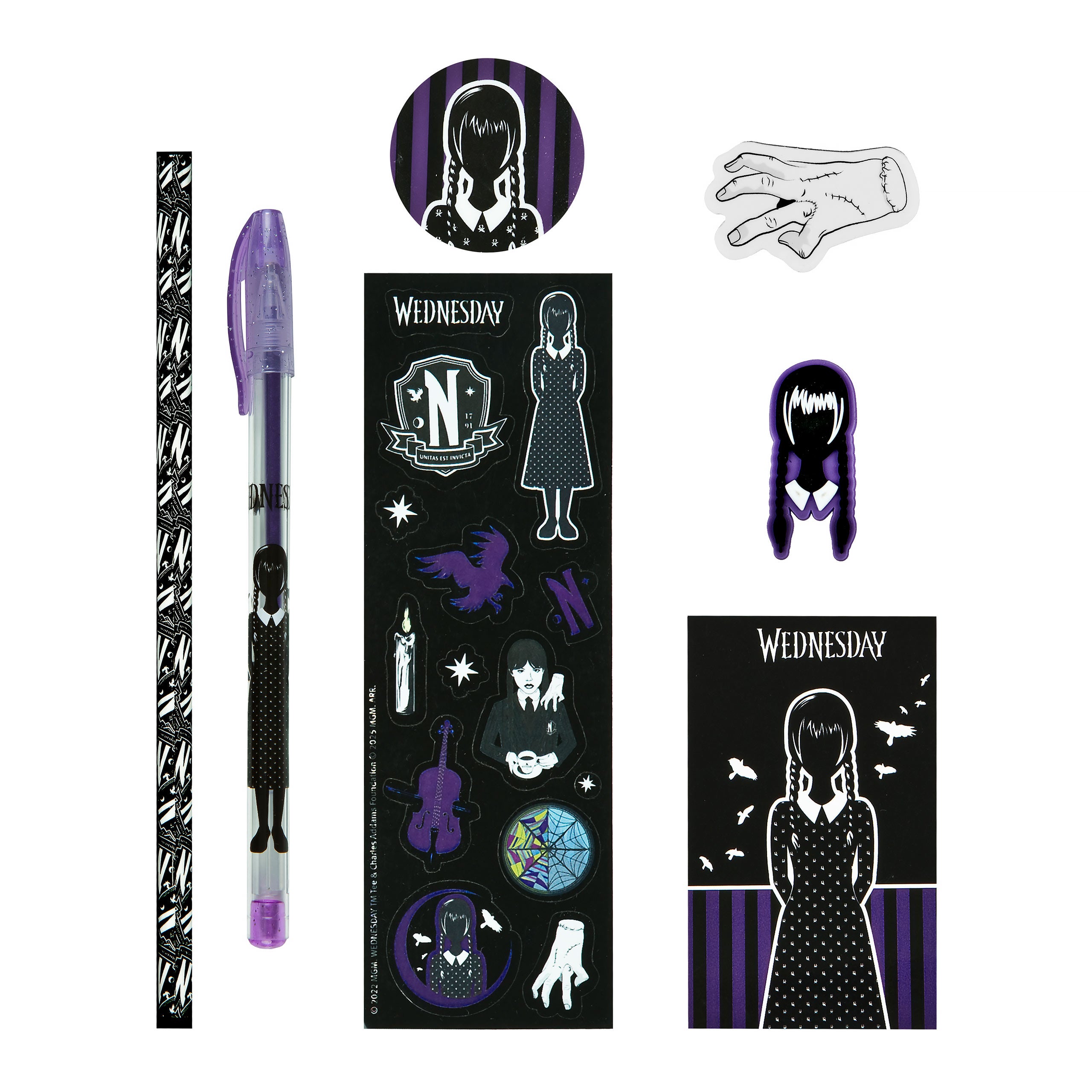 Product image Wednesday Addams 8-piece stationery set