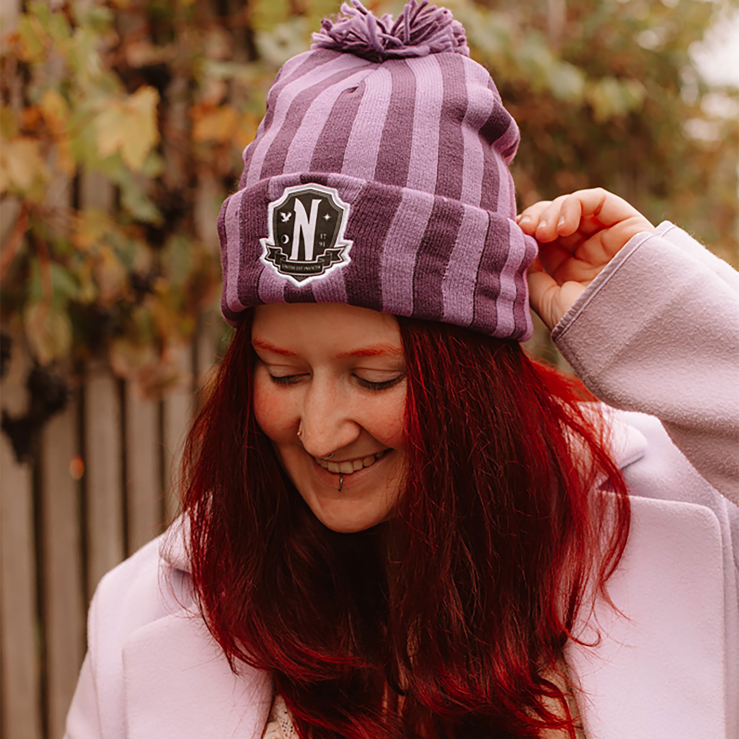 Product image Wednesday - Nevermore Logo Pom-Pom Beanie