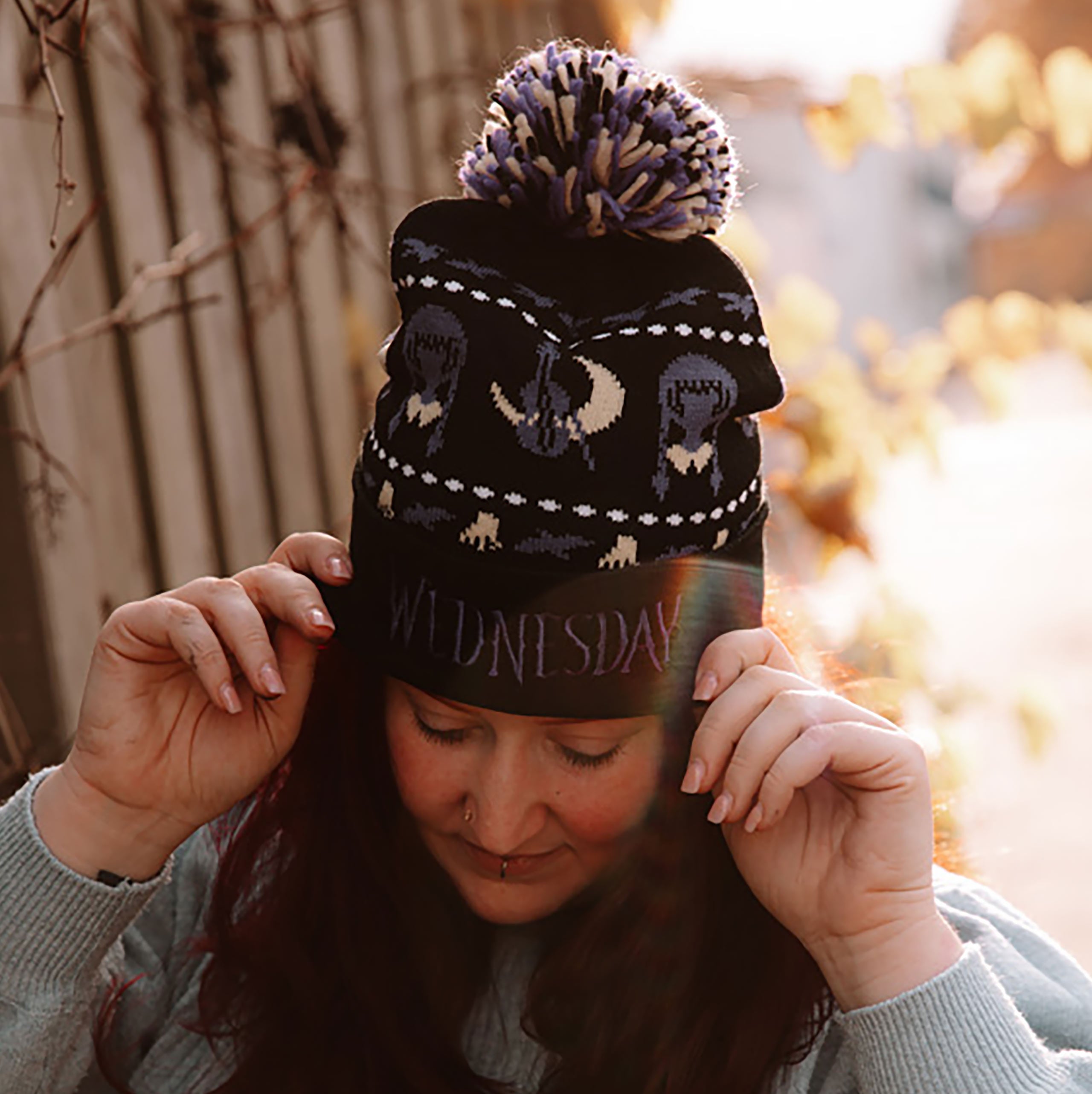 Product image Wednesday - Midnight pom-pom beanie