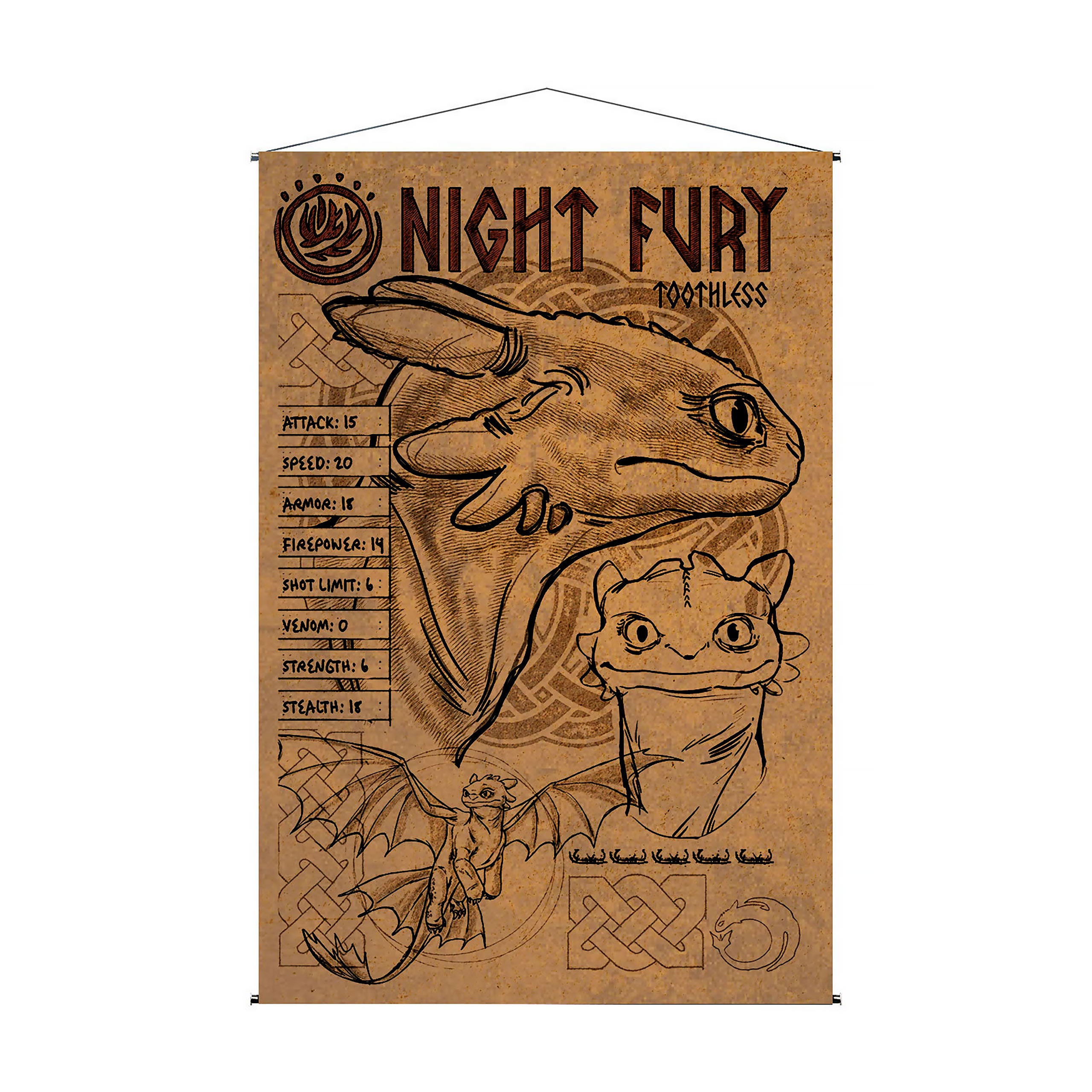 Product image How to Train Your Dragon - Night Fury Wall Scroll