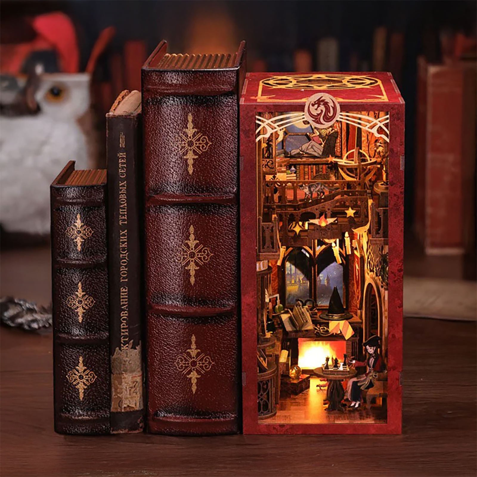 Product image Flame Common Room Book Nook Wooden Model Kit for Harry Potter Fans