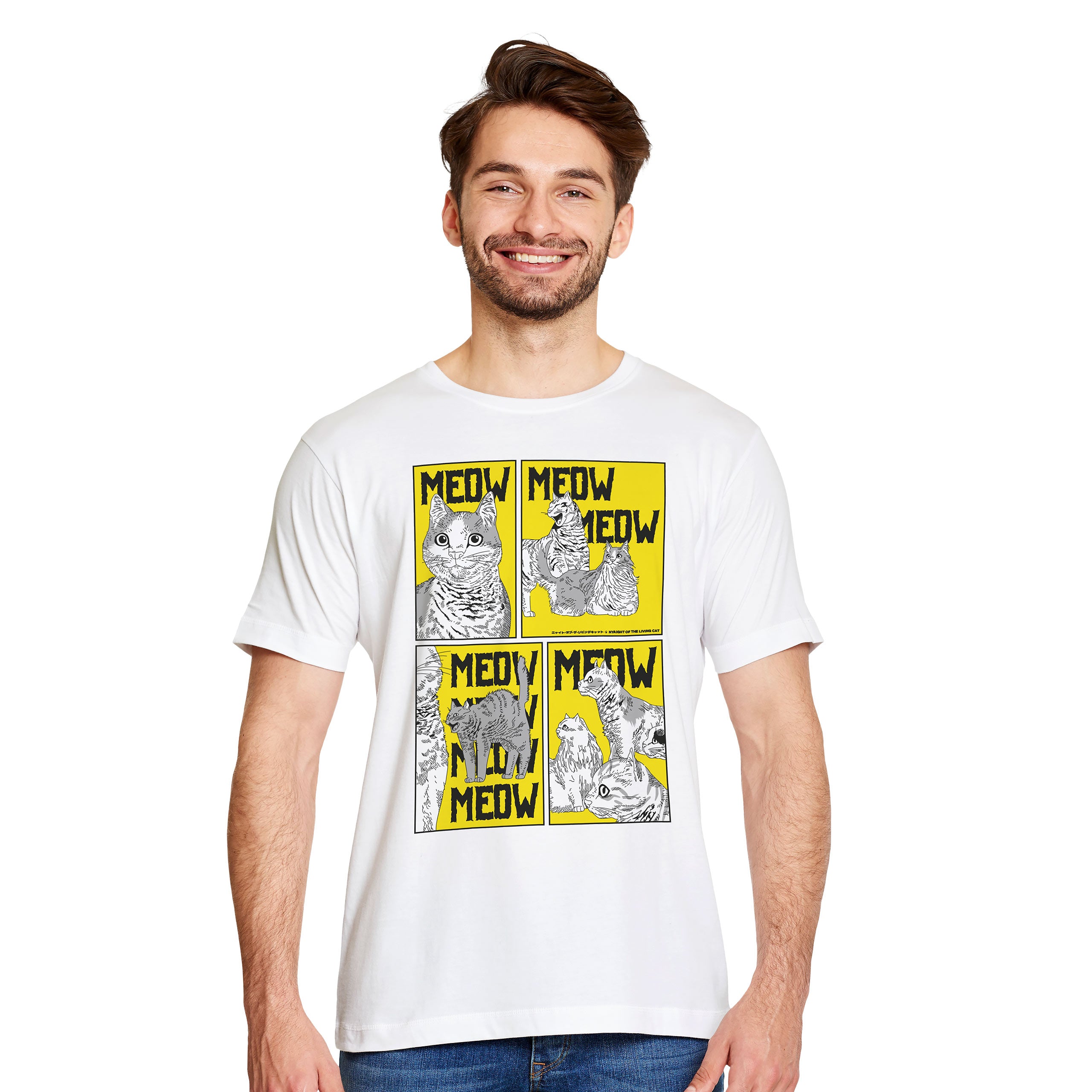 Product image Meow T-Shirt for Night of the Living Cat Fans white