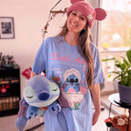 Product image Stitch Wash Away longline T-shirt blue - Lilo & Stitch