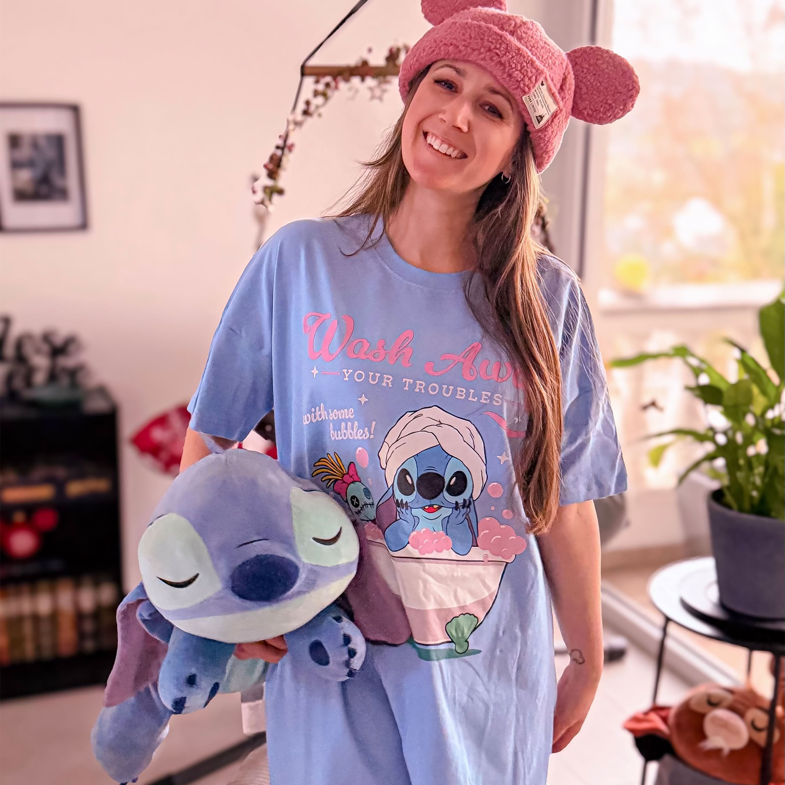 Product image Stitch Wash Away longline T-shirt blue - Lilo & Stitch
