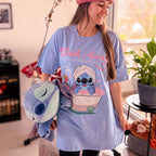 Product image Stitch Wash Away longline T-shirt blue - Lilo & Stitch