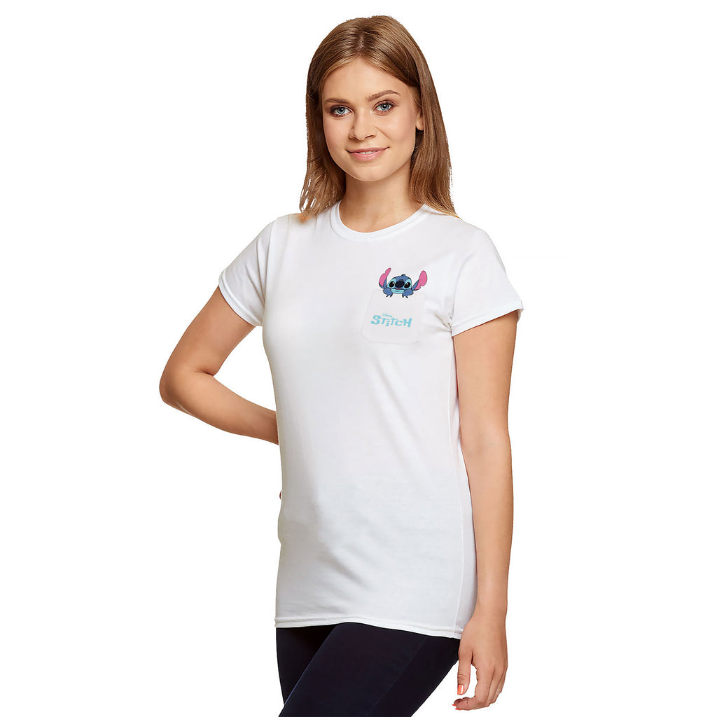 Product image Stitch Pocket T-Shirt White - Lilo & Stitch