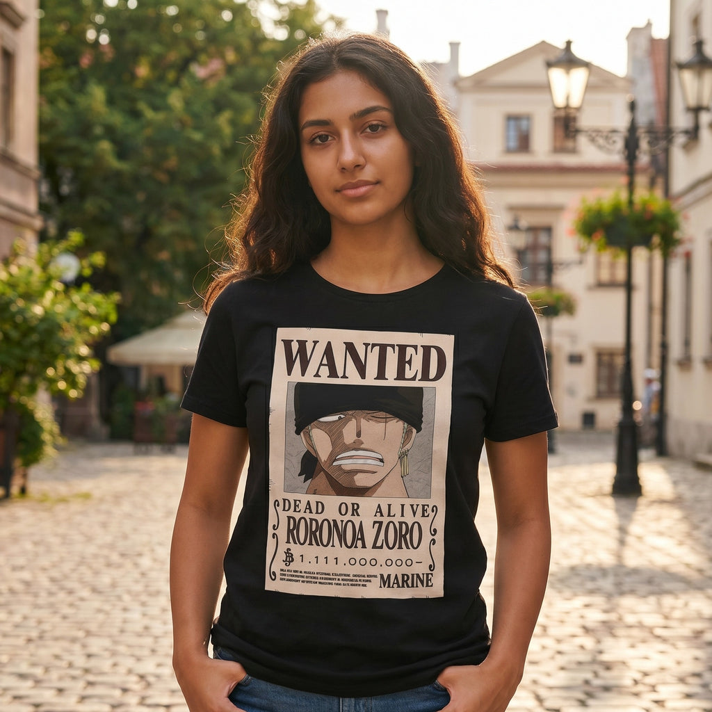 Product image One Piece - Roronoa Zoro Wanted T-Shirt black