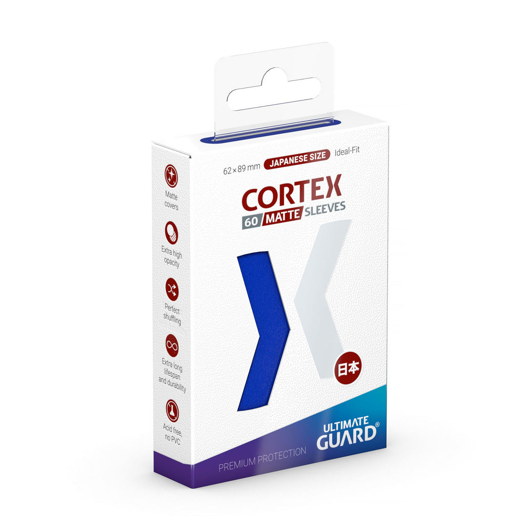 Product image Cortex Matte Blue Card Sleeves 60-Pack by Ultimate Guard, Japanese Size (for TCGs)