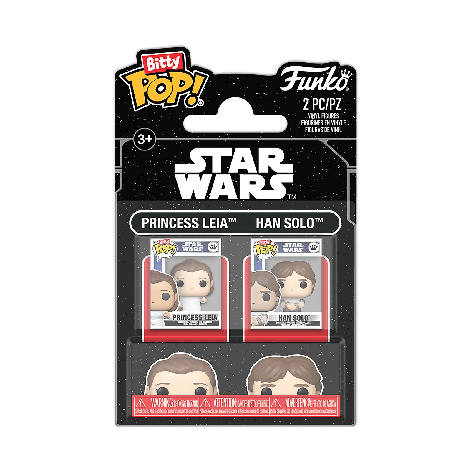 Product image Star Wars - Leia and Han Solo The Empire Strikes Back Funko Bitty Pop 2-Pack Figure Set