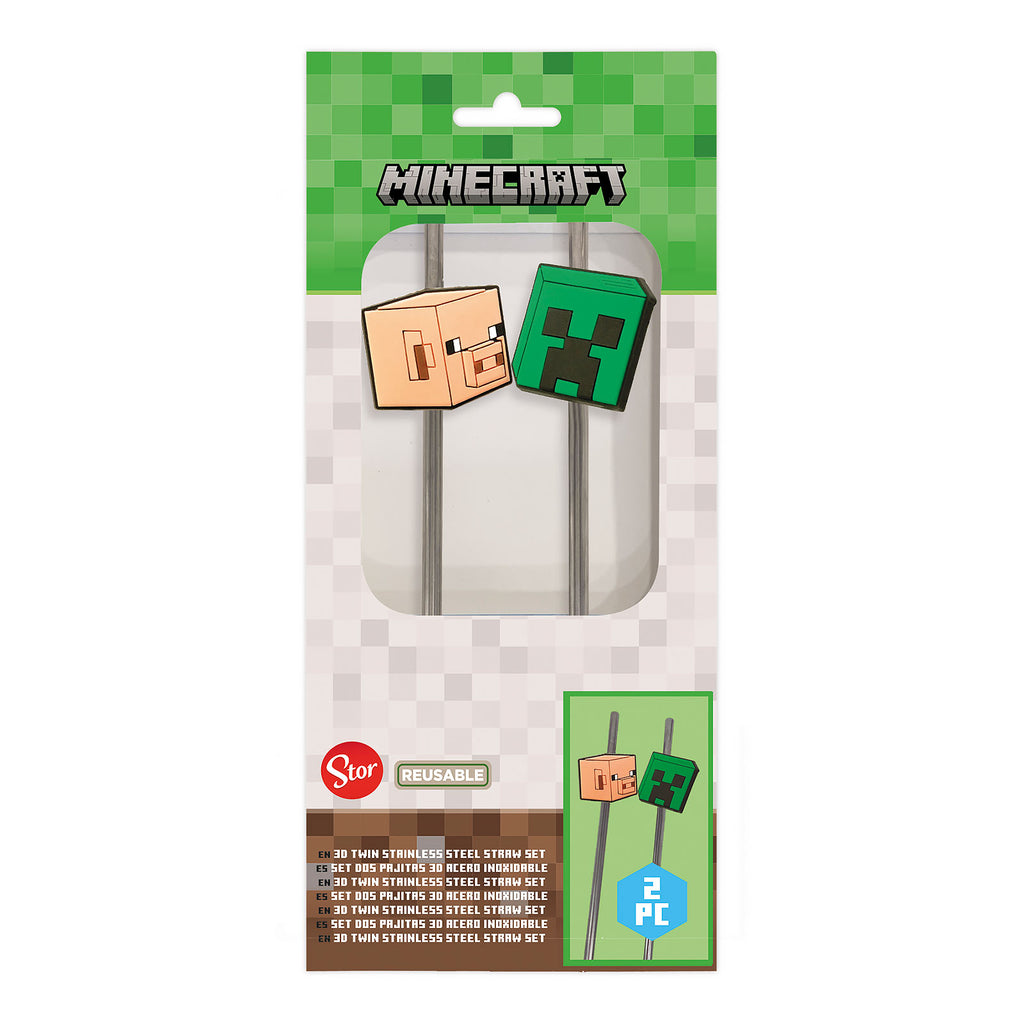 Product image Minecraft - Creeper and Pig Straws Set of 2