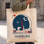 Product image Elbenwald in Hamburg Skyline Jute Bag