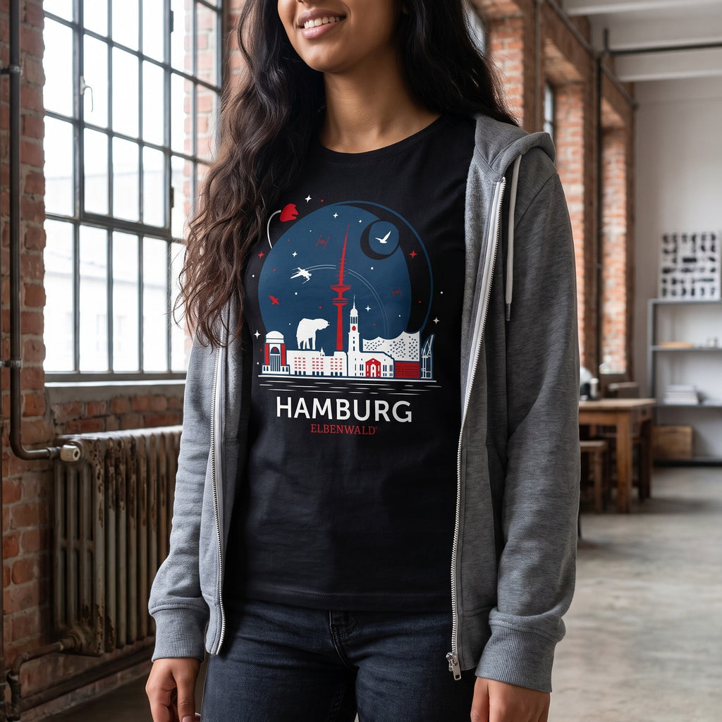 Product image Elbenwald in Hamburg Skyline T-Shirt Black