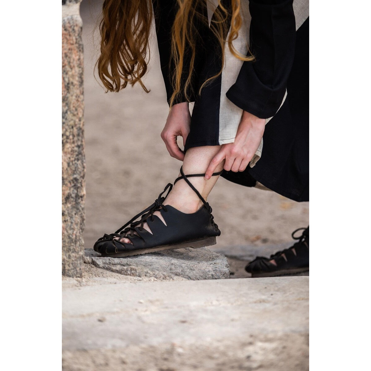 Product image Medieval Ankle Shoes in Black Nubuck Leather