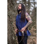 Product image Medieval Stand-Up Collar Lace-Up Shirt Louis Sleeveless Blue