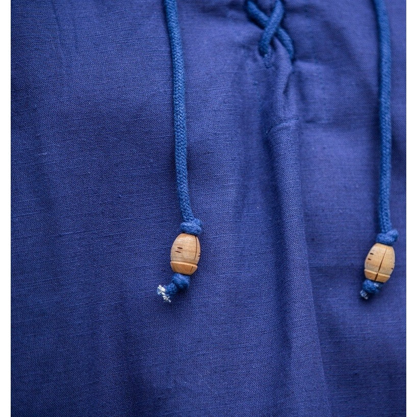 Product image Medieval Stand-Up Collar Lace-Up Shirt Louis Sleeveless Blue