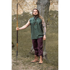 Product image Medieval Stand-Up Collar Lace-Up Shirt Louis Sleeveless Green