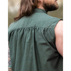 Product image Medieval Stand-Up Collar Lace-Up Shirt Louis Sleeveless Green