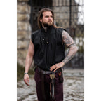 Product image Medieval Stand-Up Collar Lace-Up Shirt Louis Sleeveless Black