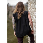Product image Medieval Stand-Up Collar Lace-Up Shirt Louis Sleeveless Black