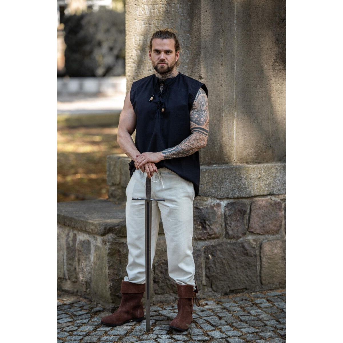 Product image Medieval Lace-Up Shirt Jean Sleeveless Black