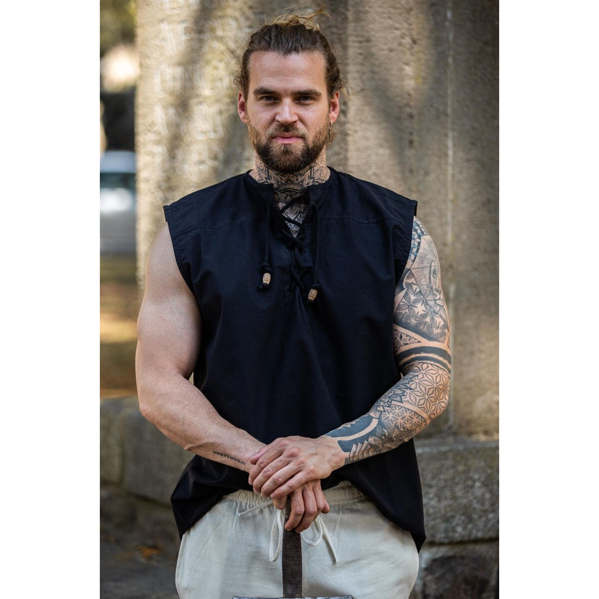 Product image Medieval Lace-Up Shirt Jean Sleeveless Black