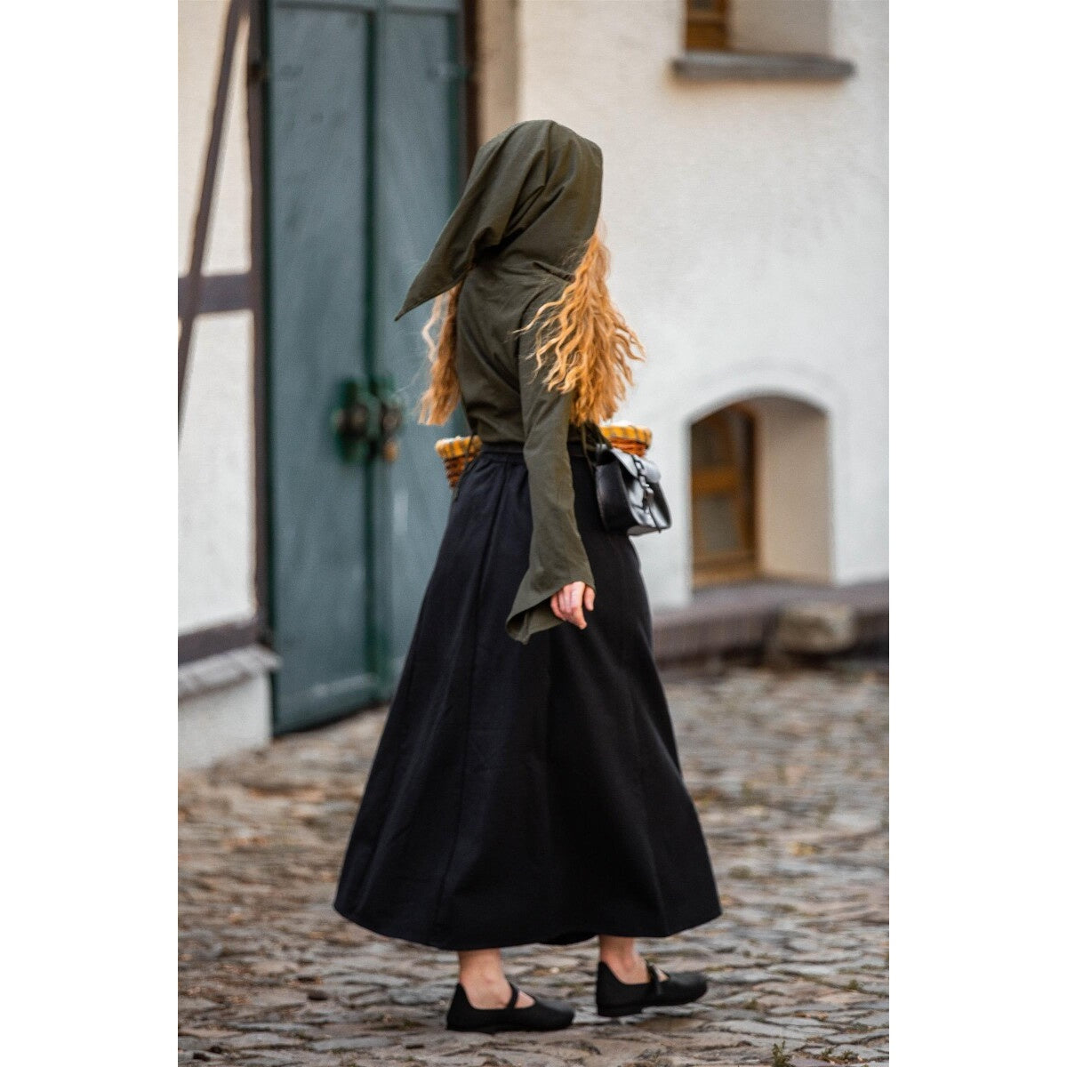Product image Medieval Blouse Lea with Hood and Lacing green