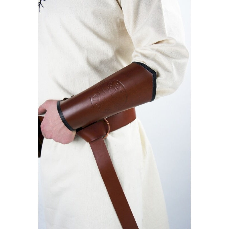 Product image Medieval Leather Bracer Ottar with Vegvisir Embossing brown