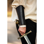 Product image Medieval Leather Bracer Ottar with Vegvisir Embossing Black