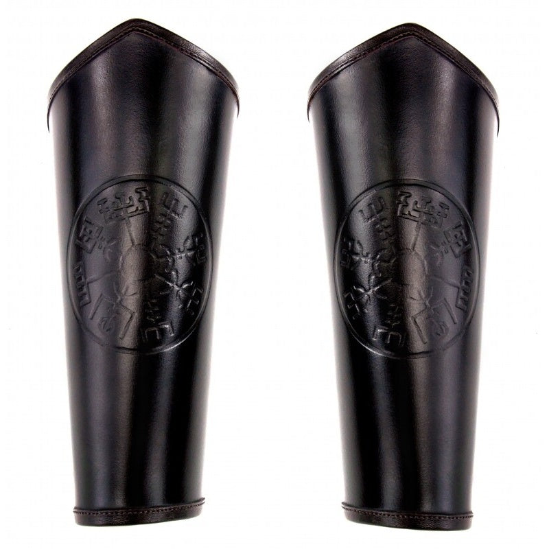 Product image Medieval Leather Bracer Ottar with Vegvisir Embossing Black