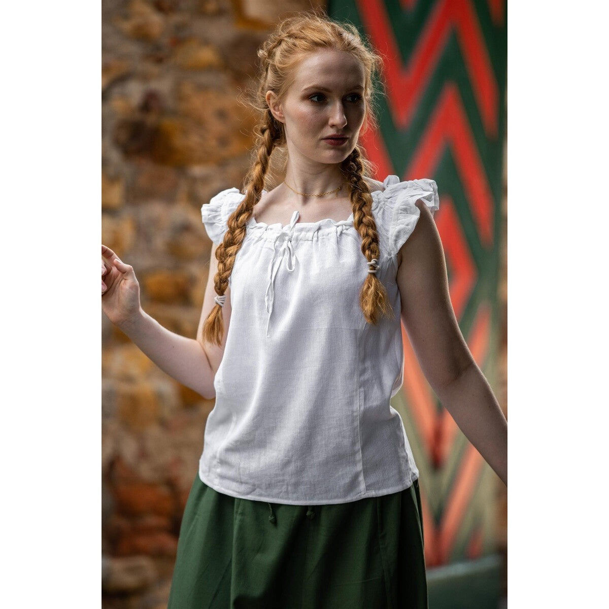 Product image Medieval Summer Blouse Lotte with Ruffles White