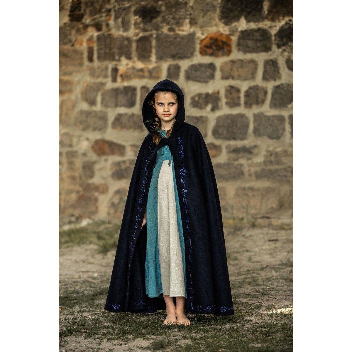Product image Medieval wool cloak with embroidery for kids