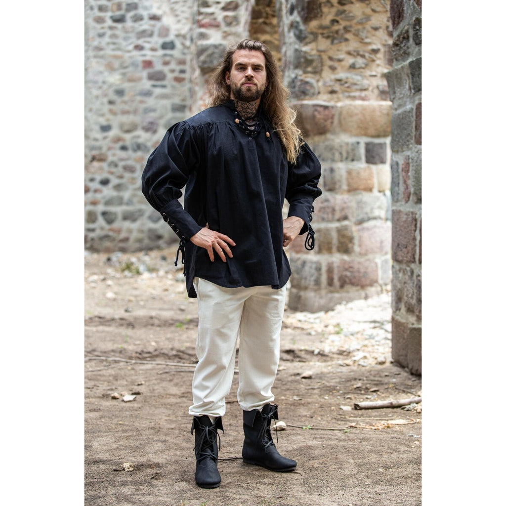 Product image Medieval Shirt Claude with Laced Cuffs Black